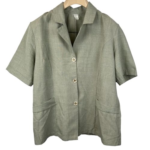 Chemise manche court vintage pistache - Taille 48 - made in france - Modalova