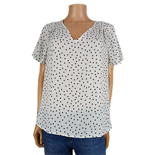 Blouse blanche  pois noirs - taille M - kiabi - Modalova