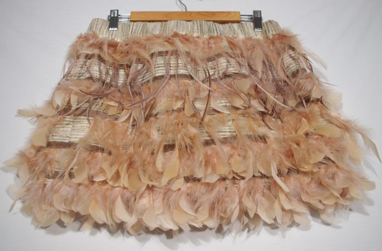 Yu&Lu-Jupe courte  plumes- L - rose pale/beige - yu & lu - Modalova