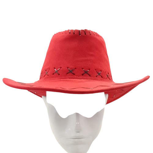 Chapeau cowboy rouge adulte - Label Emmaus - Modalova