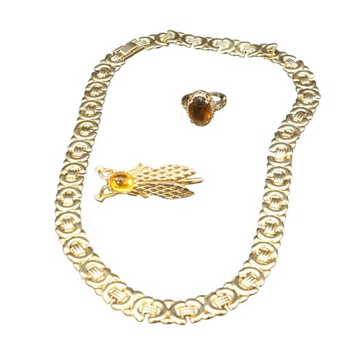 Collier et bague en métal doré - Label Emmaus - Modalova