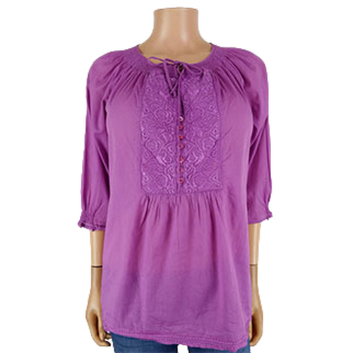 Blouse mauve avec broderies fleurs - Taille 36 - caroll - Modalova