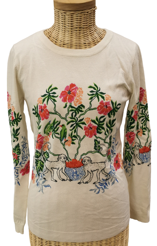 Pull blanc  motifs-RIU PARIS-S - Label Emmaus - Modalova