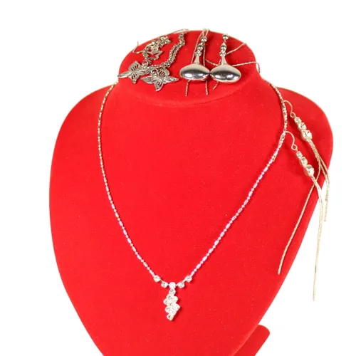 Collier avec pendentif strass et boucles d'oreilles - Label Emmaus - Modalova