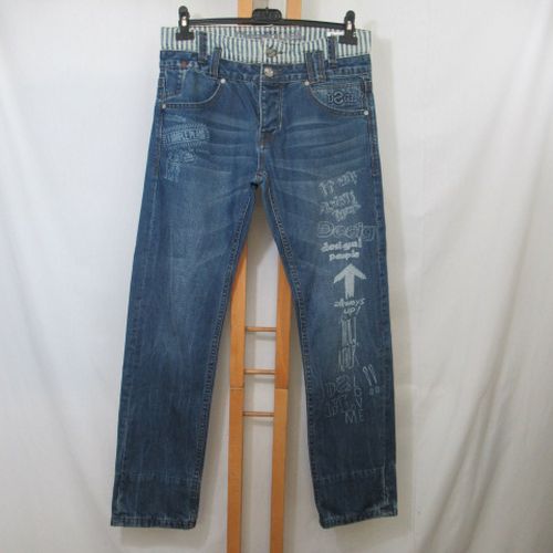 H165 - Jean slim à message - - Taille 40/42 - desigual - Modalova