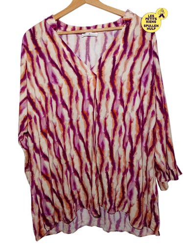 Blouse Fluide Zébrée Cassis & Paprika (T6168) - Label Emmaus - Modalova