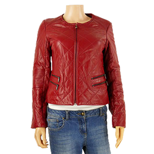 Veste simili cuir rouge bordeaux - taille 36 - john & yoko - Modalova