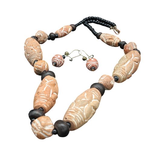 Collier boucles d'oreilles terre cuite - Label Emmaus - Modalova