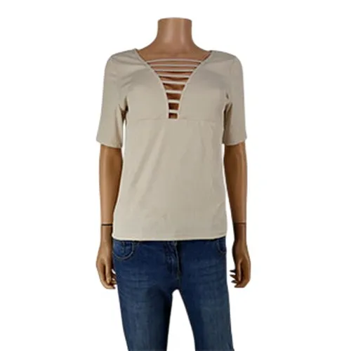 T-Shirt beige - Taille M - h&m - Modalova