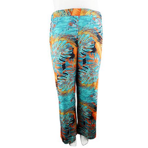 Pantalon fluide turquoise imprim - Taille 44 - shein - Modalova