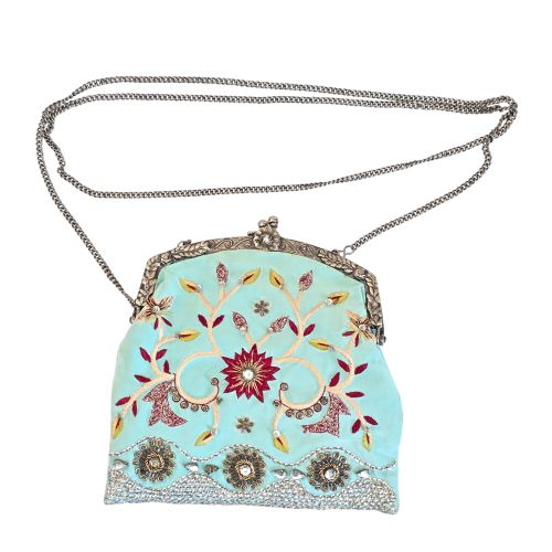 Minaudière Vintage en Soie Brodée - Label Emmaus - Modalova