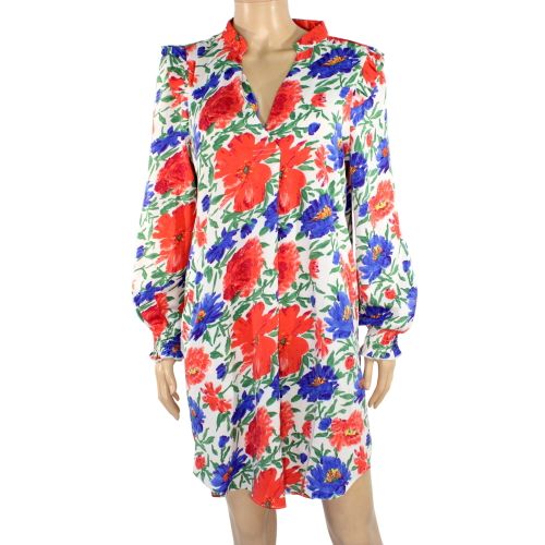 Robe Blanche Fleurie Rouge KILKY Taille S - Label Emmaus - Modalova