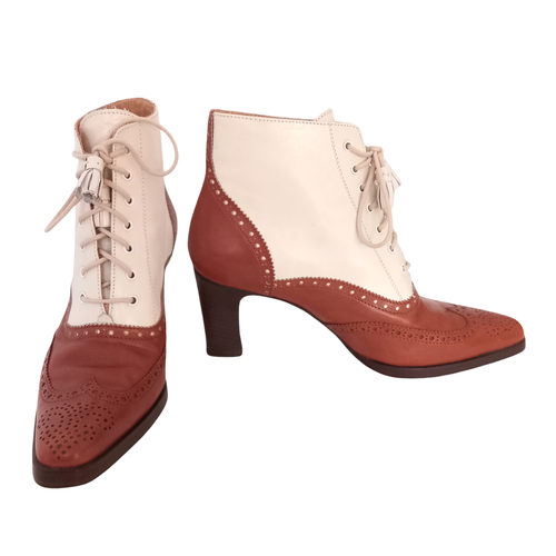 Bottines  talons marrons et crus- - P: 38 - ralph lauren - Modalova