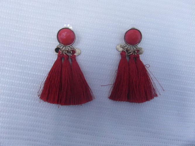 Boucles fantaisie rouge - Label Emmaus - Modalova