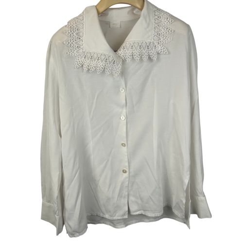 Chemise blouse blanche avec brodure - Taille 42 - Label Emmaus - Modalova