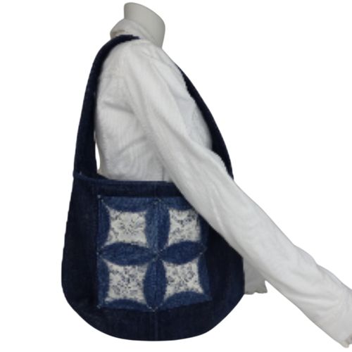 Sac a main cousu main en denim Upcycling - Label Emmaus - Modalova