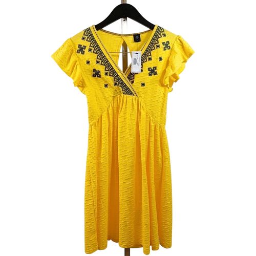Robe brodée sans manches coton texturé volants été taille S A820 - Label Emmaus - Modalova
