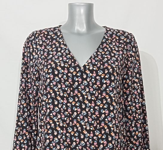 Blouse - S - fluide fleuries col V - cerise blue - Modalova