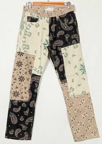 Pantalon droit en patchwork imprim - 36 - bershka '90s - Modalova