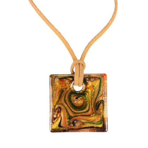 Pendentif "Carrment scintillant" en verre faon Murano - Label Emmaus - Modalova