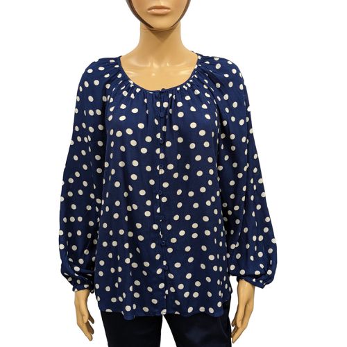 Neuf & tiquette Top Blouse T 42 imprim pois blanc et - monoprix - Modalova