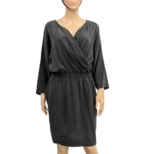 Robe drape T 42 en soie anthracite - bruuns bazaar - Modalova