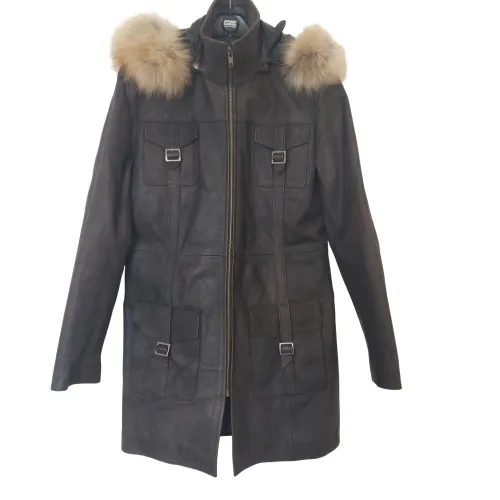 Long manteau en cuir d'agneau - Biker's Paris - Made in France - taille 36/38 - bikers paris - Modalova