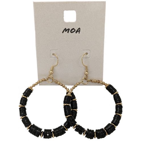 Boucles d'oreilles neuves Croles perles plates et dores - moa - Modalova