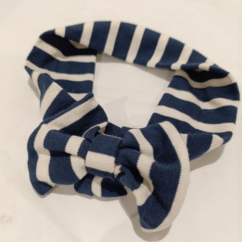 Bandeau à cheveux marine à rayures blanches - Label Emmaus - Modalova