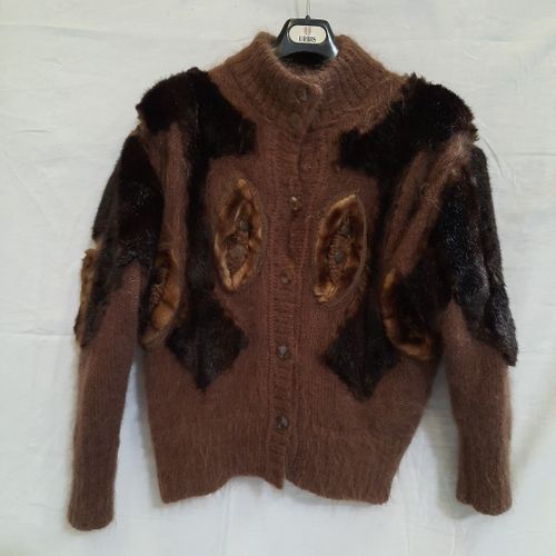Veste blouson lainage et fourrure fantaisie chic T 42/44 - tagore - Modalova