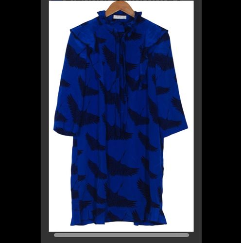  Robe T2 en soie motif oiseaux - lgance vibrante - sandro - Modalova
