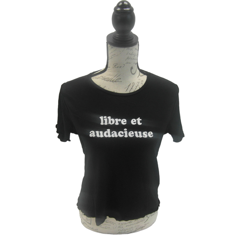 T-shirt taille (M) inscription "libre et audacieuse" - naf naf - Modalova