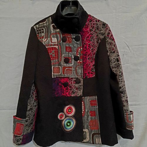 Veste caban patchwork lam T L - dy design - Modalova