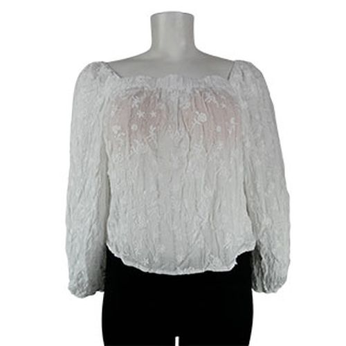 Blouse blanche broderies - CAMAEU - Taille XL - camaieu - Modalova