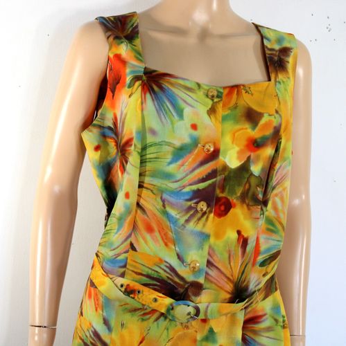 Robe Longue Vintage & Verte Tropical Taille 48 - guy dubouis - Modalova