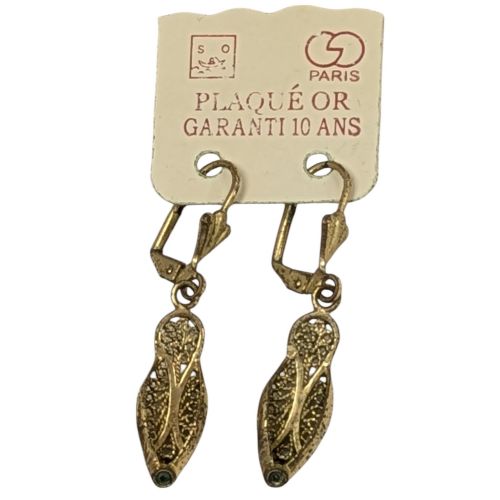 Pendants d'oreilles Boucles neuves Plaqu or forme mules chaussons vintage - so? paris - Modalova