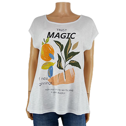 T-shirt imprim fleurs et critures - Taille L - grain de malice - Modalova