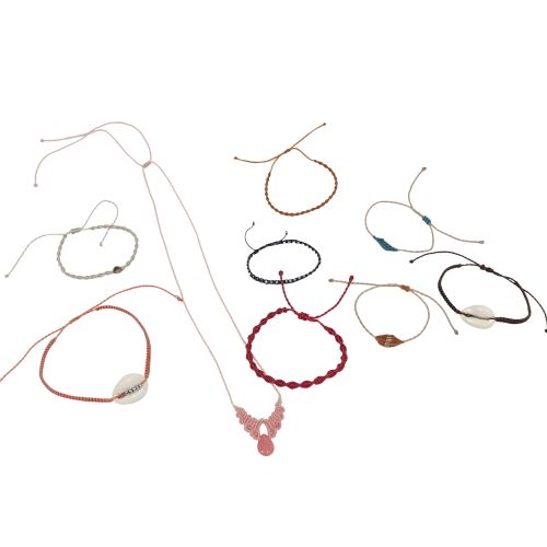 Lot de 8 bracelets et 1 collier brsilien- nuds- artisanal - fait main - Label Emmaus - Modalova