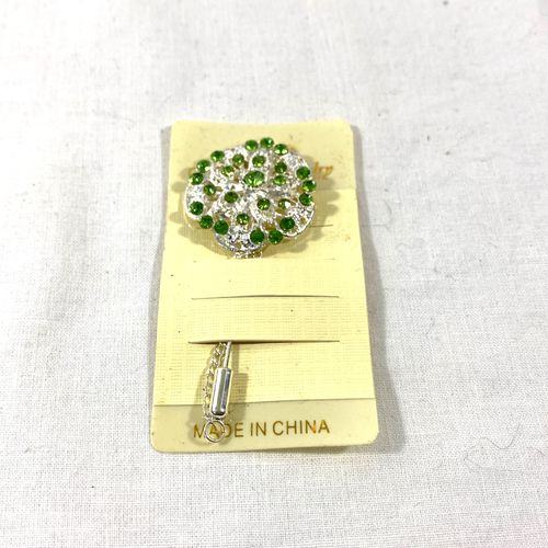 Broche avec petite chainette - Fleur en strass - Fashion Jewelry - Label Emmaus - Modalova