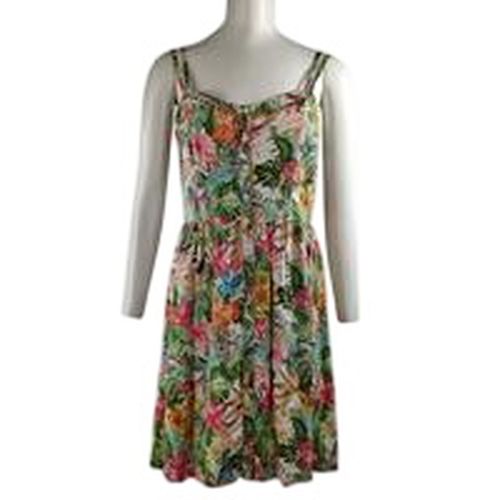 Robe fleurie en viscose doublée bretelles réglables taille 34 - Edc By Esprit - Modalova