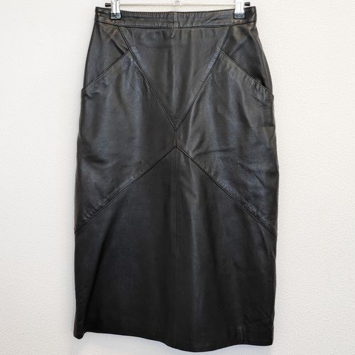 Jupe crayon en cuir vintage - 34 - Label Emmaüs - Modalova
