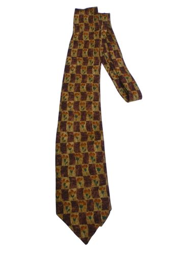 Cravate Marks et spencer St Michael, marron avec motifs  fleurs sur fond beige, 100% Soie - marks & spencer - Modalova