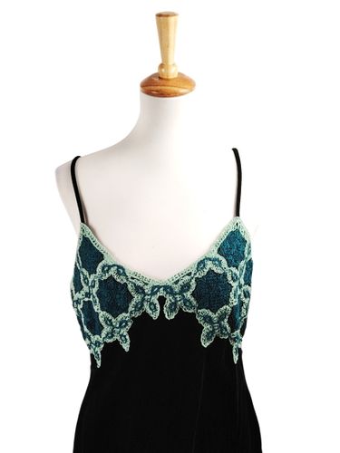 Robe fendue velours synthtique broderie - Taille M - zara - Modalova