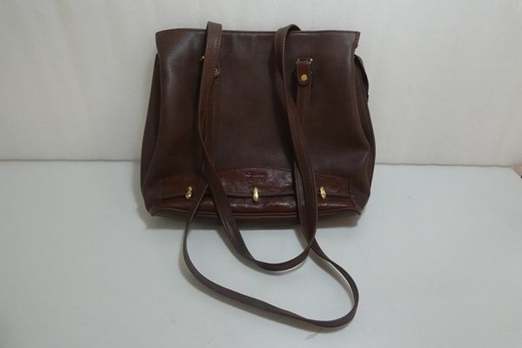 Sac port paule Texier en cuir marron - Label Emmaus - Modalova