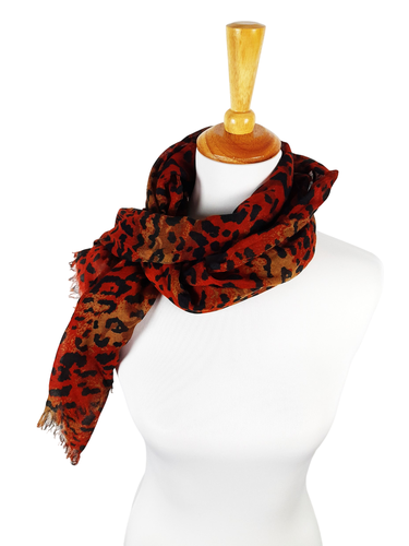 Foulard charpe lopard tons fauves marrons Taille unique - jacqueline riu - Modalova