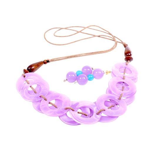 Collier + boucles d'oreille mauves - Label Emmaus - Modalova