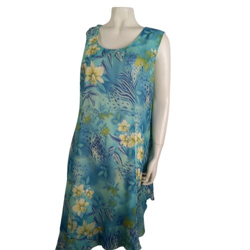 Robe fleurie ciel doublée"" fermeture éclaire - Afibel - Modalova