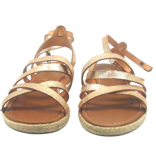Sandales  lanires dores et semelles marron Casual by taille 38 - Gmo - Modalova