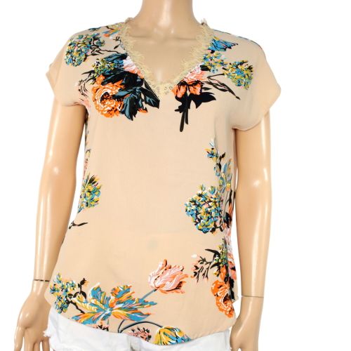 T-shirt Beige Fleuris Taille S - shein - Modalova