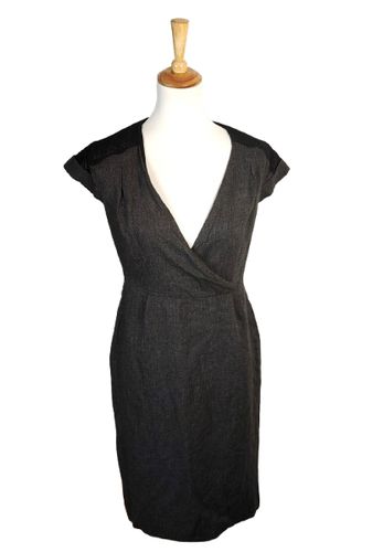 Robe coupe tailleur sans manches encolure cache-coeur - Taille 38/M - caroll - Modalova